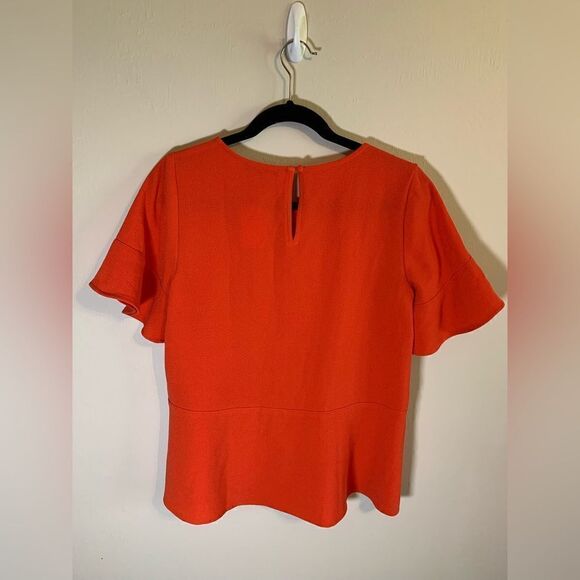 Madewell Flare Hem Top In Bright Poppy Size Small - Picture 3 of 8